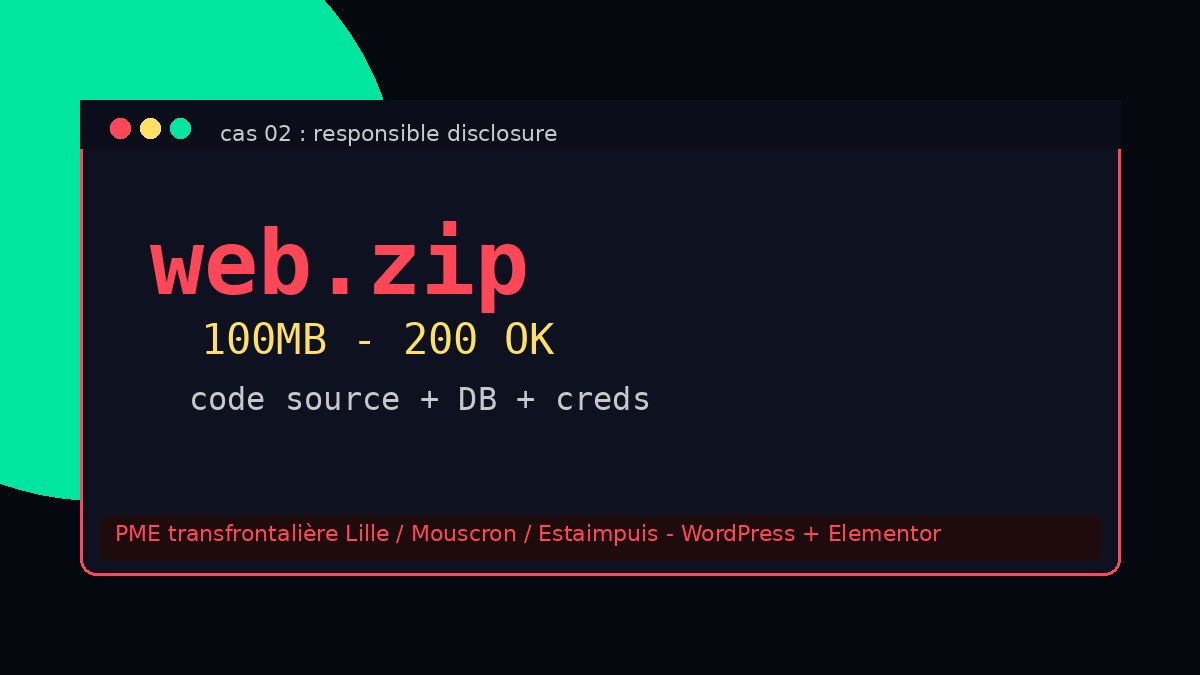 Cas 03 backup web.zip exposé PME transfrontalière Lille Mouscron